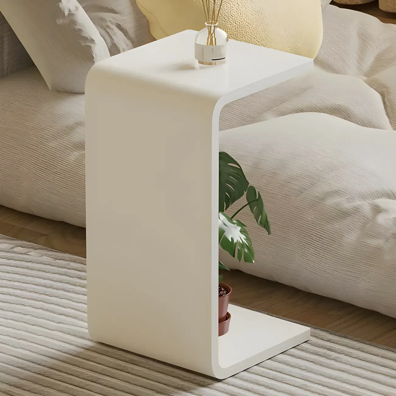 Versatile Acrylic Side Table C-Shaped