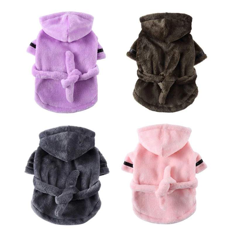 HULIANFU Pet Dog Bathrob Dog Pajamas Sleeping Clothes Soft Pet Bath Drying Towel Clothes for for Puppy Dogs Cats Pet Accessories - Deanwangkt
