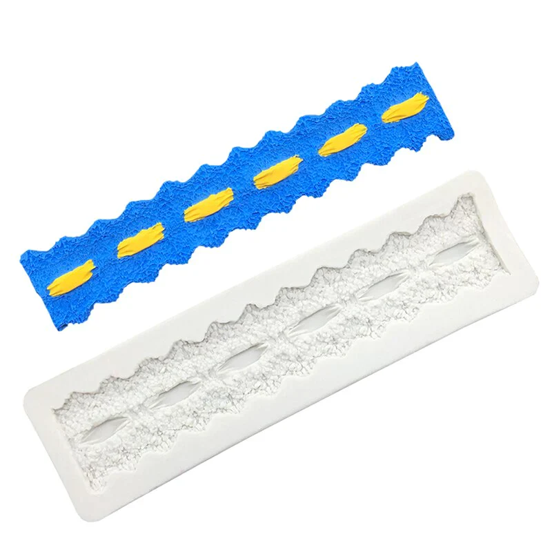 HULIANFU Pearl Rope Wave Flower Gemstone Shape Cake Side Lace Silicone Sugarcraft Mold Fondant Cake Decorating Tools - Deanwangkt