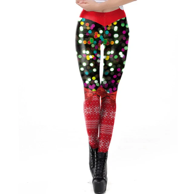 Women Leggings Fashion 3D Digital Printing Christmas Leggings Funny Sexy Printed Elastic Christmas Skinny Leggings Gothic - Deanwangkt