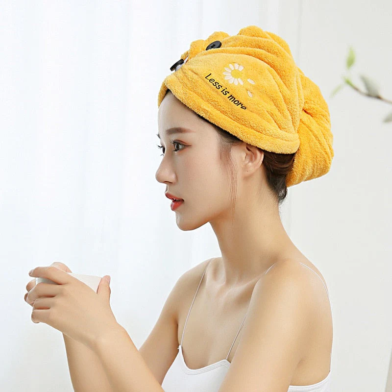 HULIANFU Women Microfiber Towel Hair Towel Bath Towels for Adults Home Terry Towels Bathroom Serviette De Douche Turban for Drying Hair - Deanwangkt
