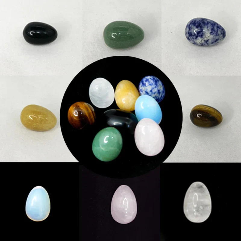 HULIANFU Natural Crystal Stone Egg Polished Agate Quartz Obsidian Minerale Jewelry Transfer Home Decoration Healing Craft DIY Gift Toy - Deanwangkt