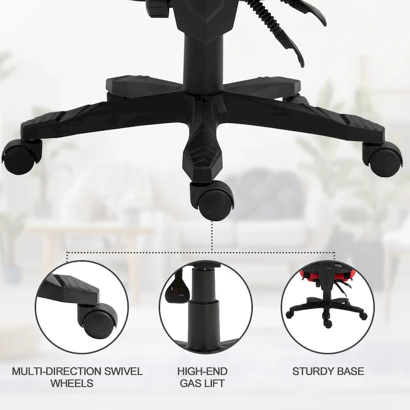 Vinsetto Home Office Chair Adjustable Height Recliner with Retractable Footrest, Mesh Back