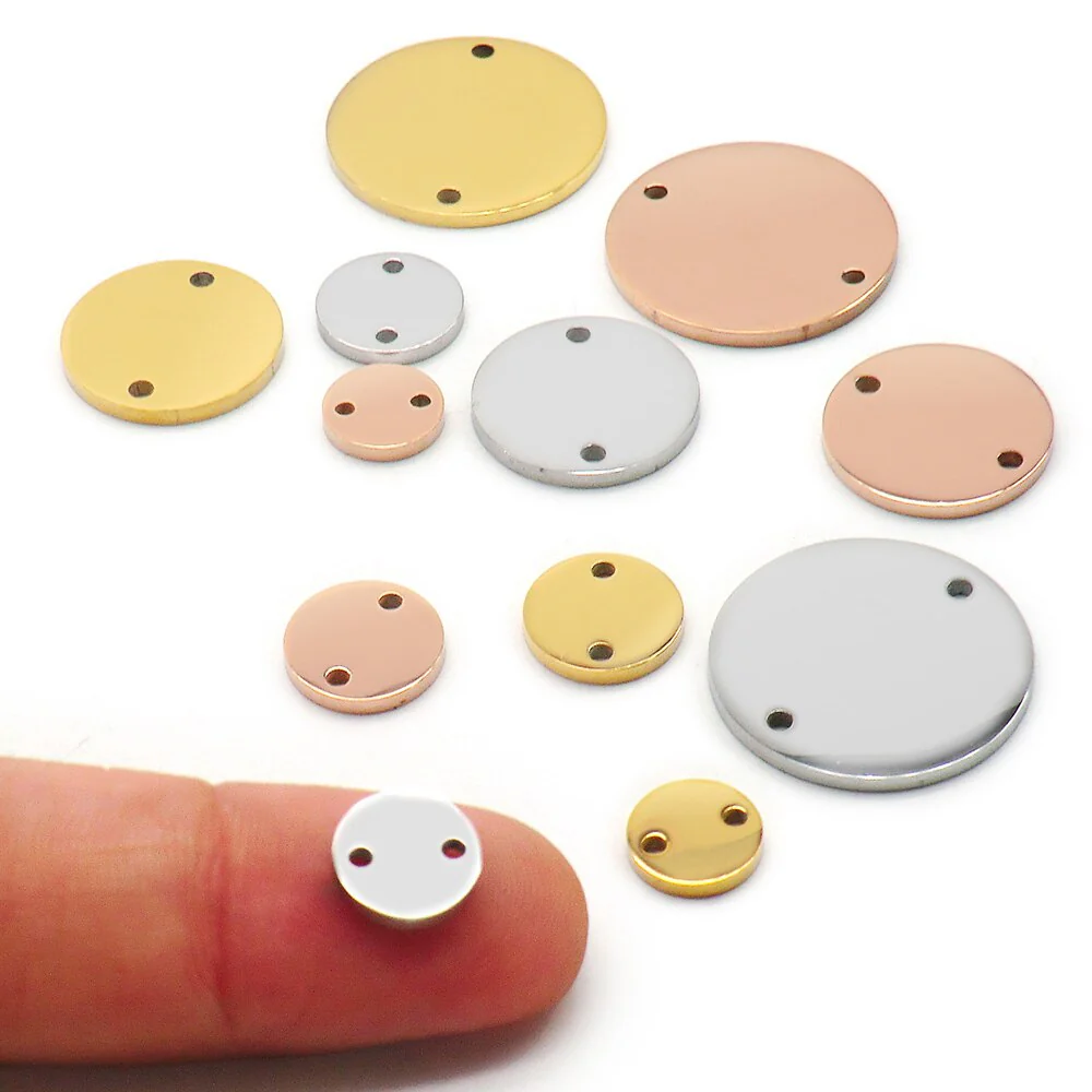 HULIANFU Wholesale 100pcs Personalized Cat Dog Tag Stainless Steel BlanK Engraved ID Tags For Dog Collar Anti-Lost Round Pet Nameplate - Deanwangkt
