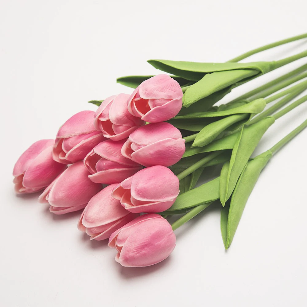 HULIANFU 2026  10PCS Artificial Flowers Garden Tulips Real Touch Flowers Tulip Bouquet Decor Mariage for Home Wedding Decorations Fake Flower - Deanwangkt