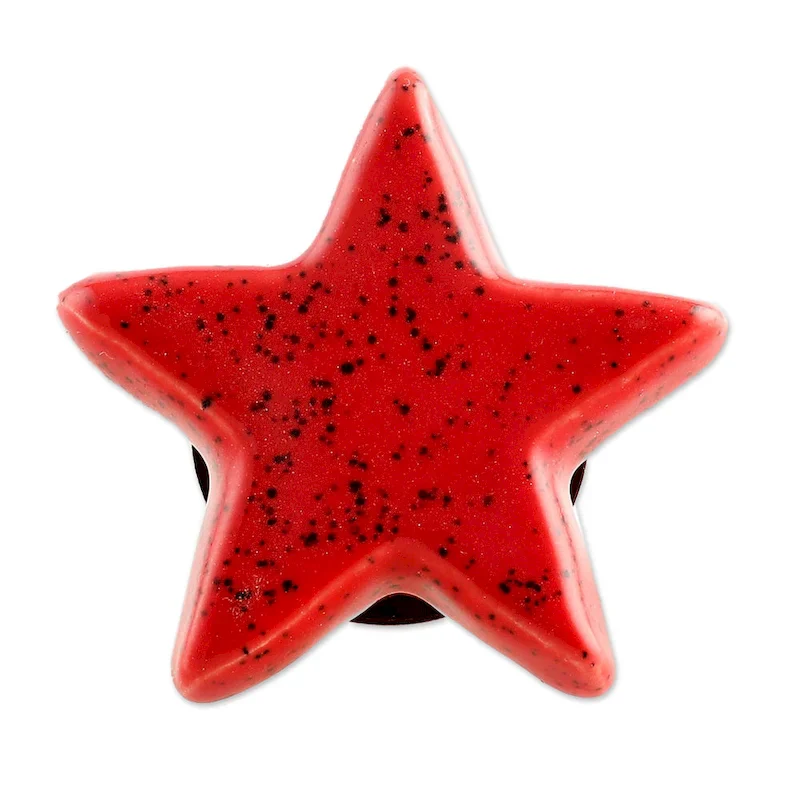 Novica Handmade Merry Stars Ceramic Cabinet Knobs (Set Of 6)