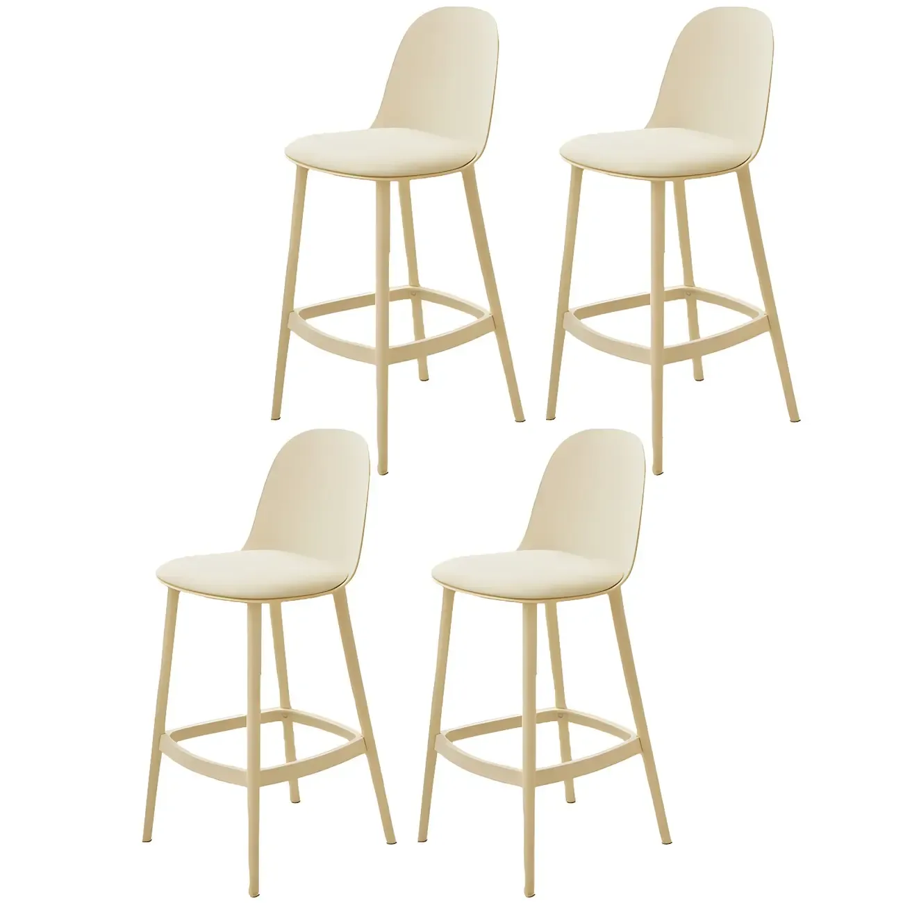 Modern Plastic Upholstered Bar Stool with Footrest