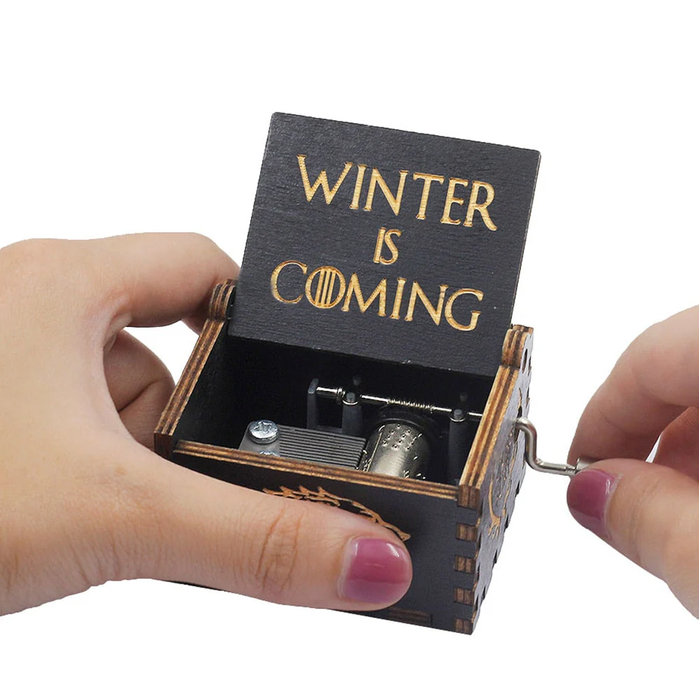HULIANFU  Wooden Hand Crank Music Box Magic School Game Jurassic Park Godfather Children  Holiday Gift Christmas New Year Gift - Deanwangkt