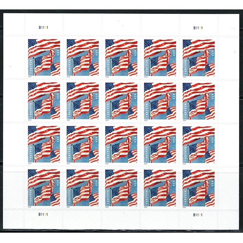 US Flag 2022, (Sheet of 20) - TWENTYSTAMPS