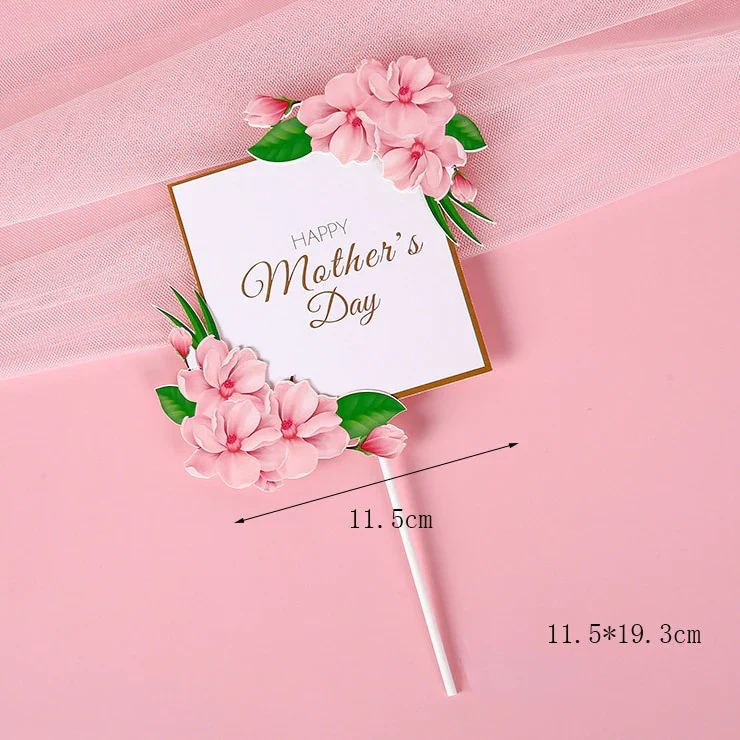 HULIANFU New Back Silk Gauze Skirt Happy Mothers Day Cake Topper Girl Birthday Cake Decoration Party Supplies Cake Decorating Tools - Deanwangkt