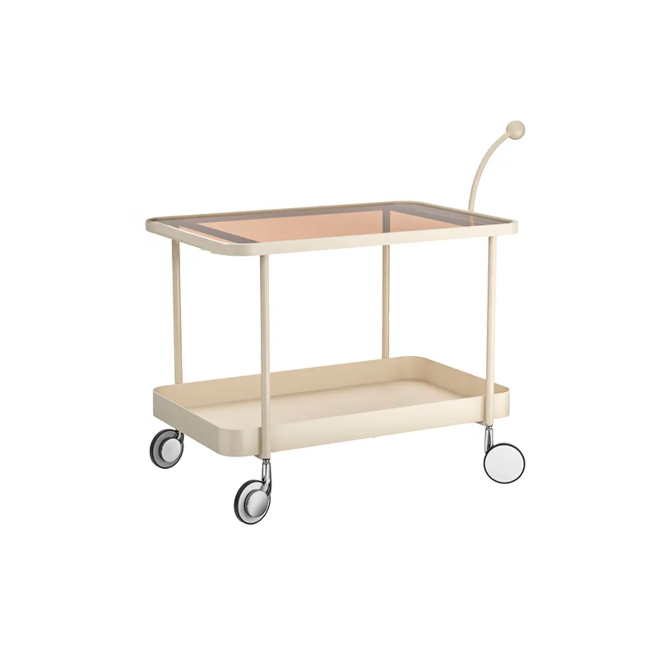 Rectangular Tall Rotating Modern Glass Metal Side Table