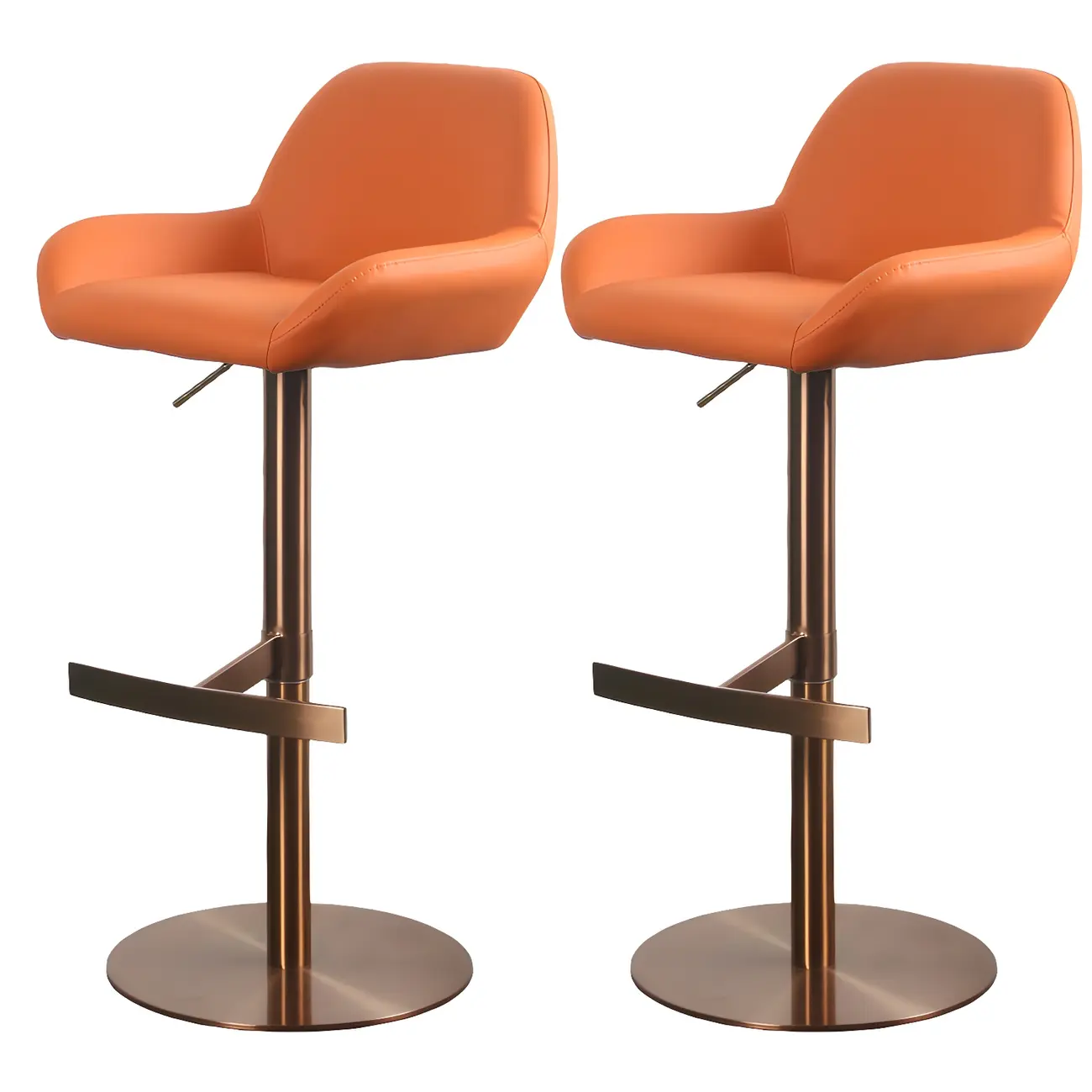 Glossy Metal Bucket Swivel Adjustable Bar Stools