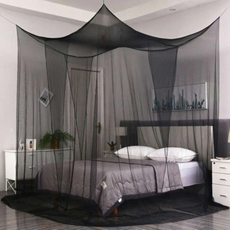 HULIANFU Sexy Mosquito Net Palace Four Door King/Queen Double Size Home Single  Bed Prevent Insect Outdoor Square Grace White Canopy Net - Deanwangkt