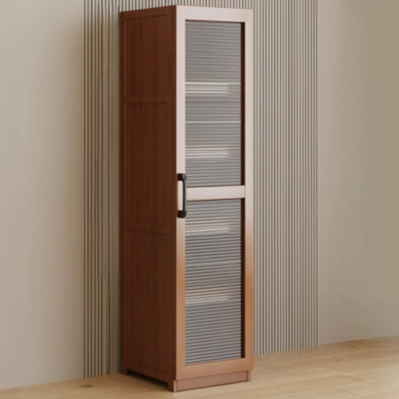 Classic 6-Tier Premium Wood Glass Door Wide Bookcase