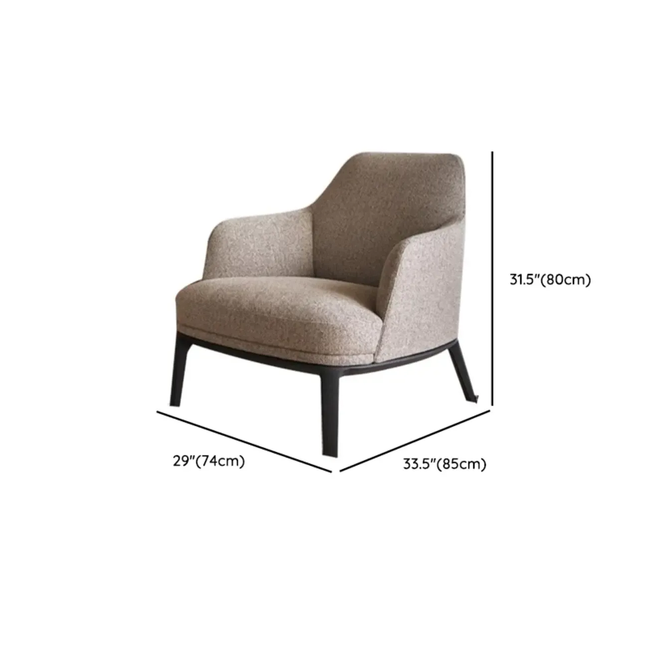 Modern High Back Living Room Accent Chair with Ottoman