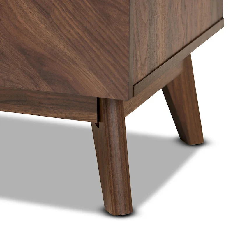 Hartman Mid-Century Modern Walnut Finished Wood 2-Drawer Nightstand