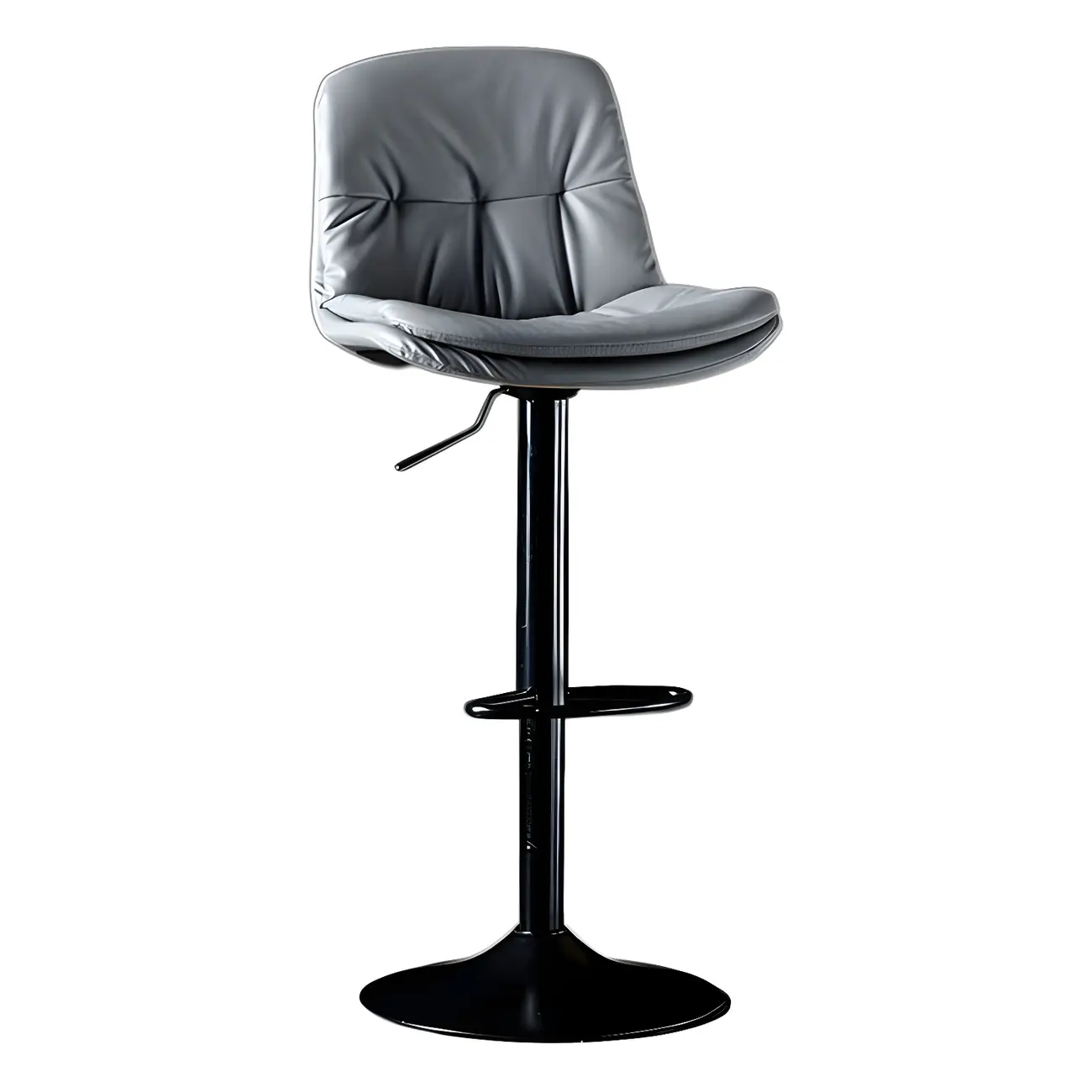 Adjustable Leather Low Back Swivel Bar Stool