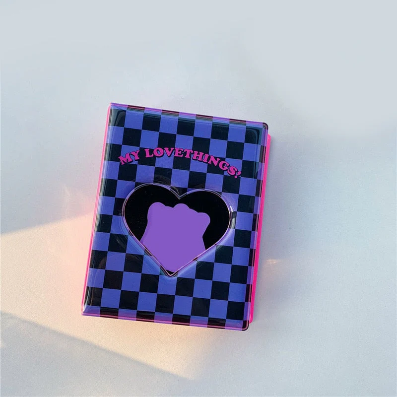 HULIANFU Kawaii Bear photo album 3 Inch Love Heart Hollow Kpop Card Binder Name Card Book Photo Album Card Photocard ID Holder 40 Pockets - Deanwangkt