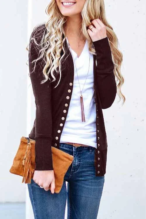 hulianfu hulianfu Long Sleeves Buttons Design Cardigan(7 Colors) - Deanwangkt