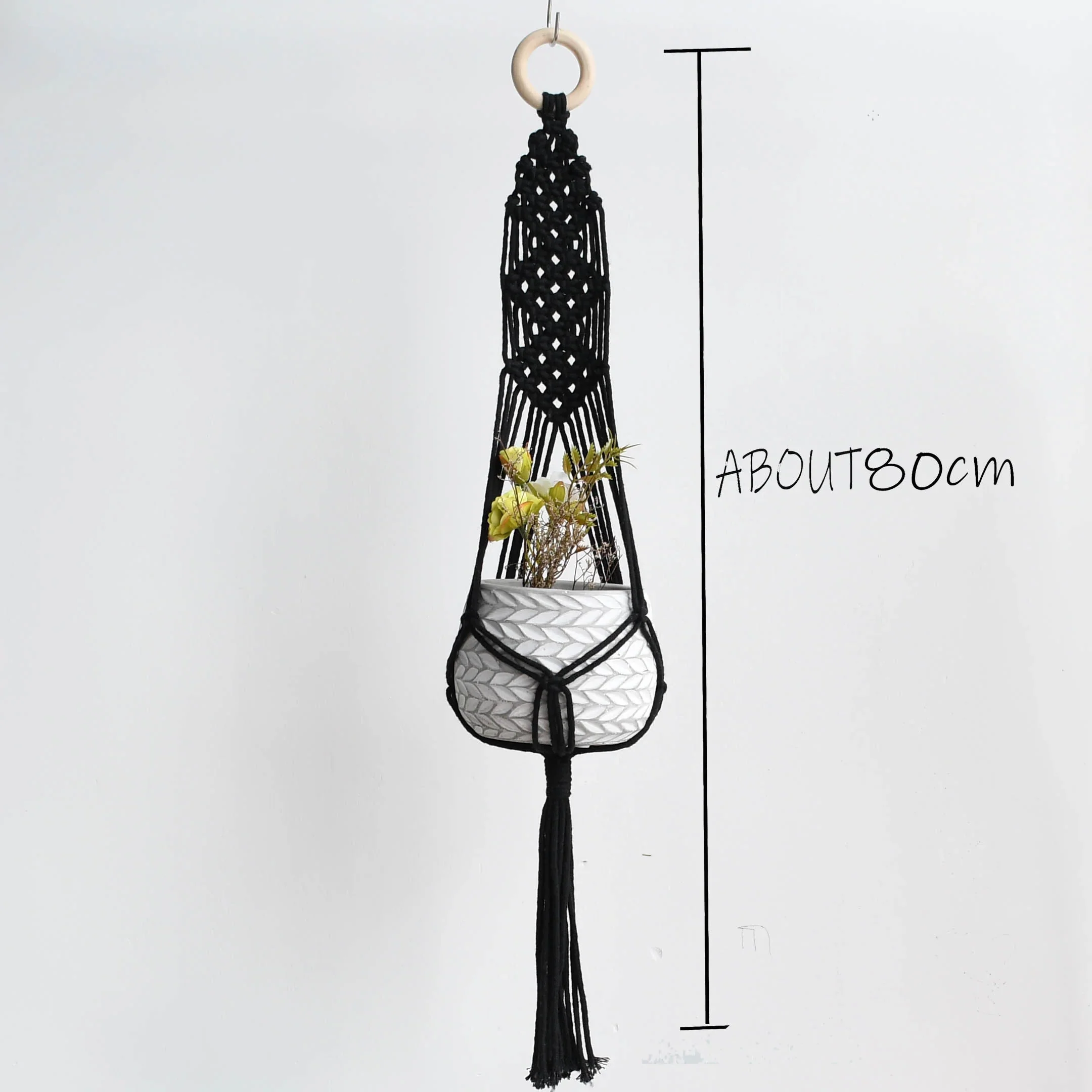 HULIANFU New arrival good quality handmade macrame plant hanger, pot holder  pot hanging  pot tray for garden for home - Deanwangkt