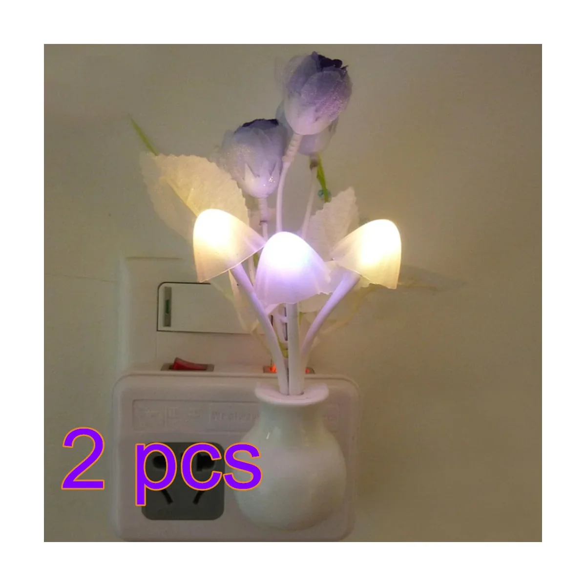 HULIANFU Novelty Night Light US Plug Induction Dream Mushroom Fungus Luminaria Lamp 220V 3 LED Mushroom Lamp led night lights - Deanwangkt