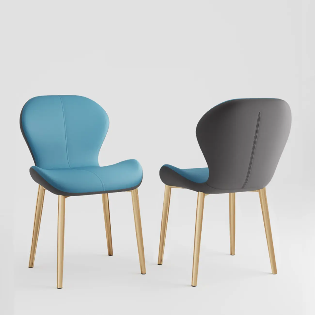 Modern Wingback Faux Leather Upholstered Dining Chair