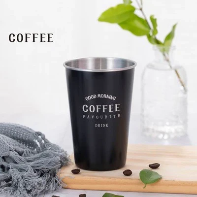 HULIANFU NorthernEurope Ins Industry Style 304 Stainless Steel Spray Paint Beer Cup Cold Water Drinks Cup Household Office Use Gargle Cup - Deanwangkt