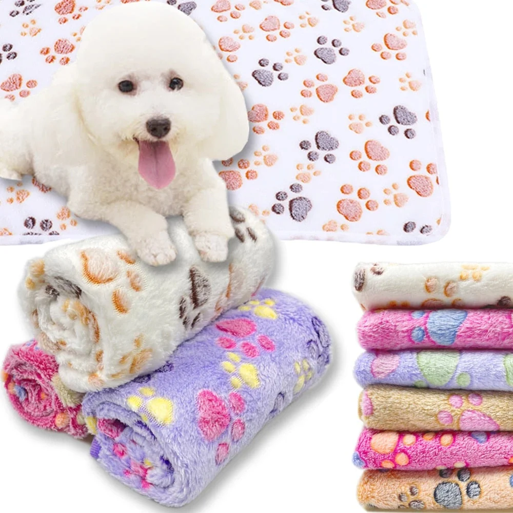 HULIANFU Soft and Fluffy Light Thin Pet Blanket Cute Cartoon Pattern Dog Bed Mat Warm and Comfortable Bed Blanket for Cats Pet Supplies - Deanwangkt
