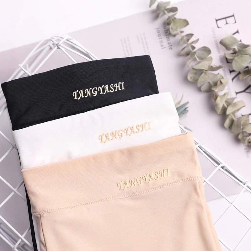 Hulianfu M~4xl Women's Safety Pants Thin Breathable Non-curling Boxer Shorts High Waist Short Pants Plus Size Four-corner Legging Shorts - Deanwangkt