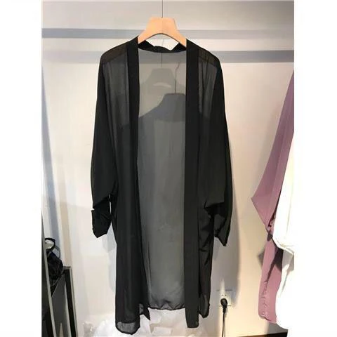 Hulianfu long Jacket Women Summer Thin Loose See-through Sunscreen Pure Long Sleeve Sexy  Coat Chiffon Bohemian Female New Fashion Tops - Deanwangkt