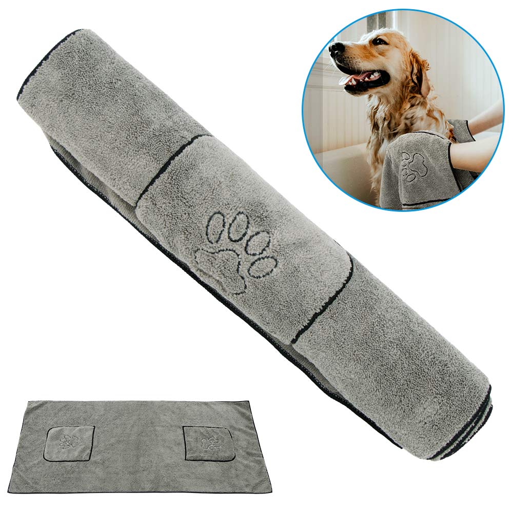 HULIANFU Pet Dog Towel Super Absorbent Dog Bathrobe Microfiber Bath Towels Quick-Drying Cat Bath Towel - Deanwangkt