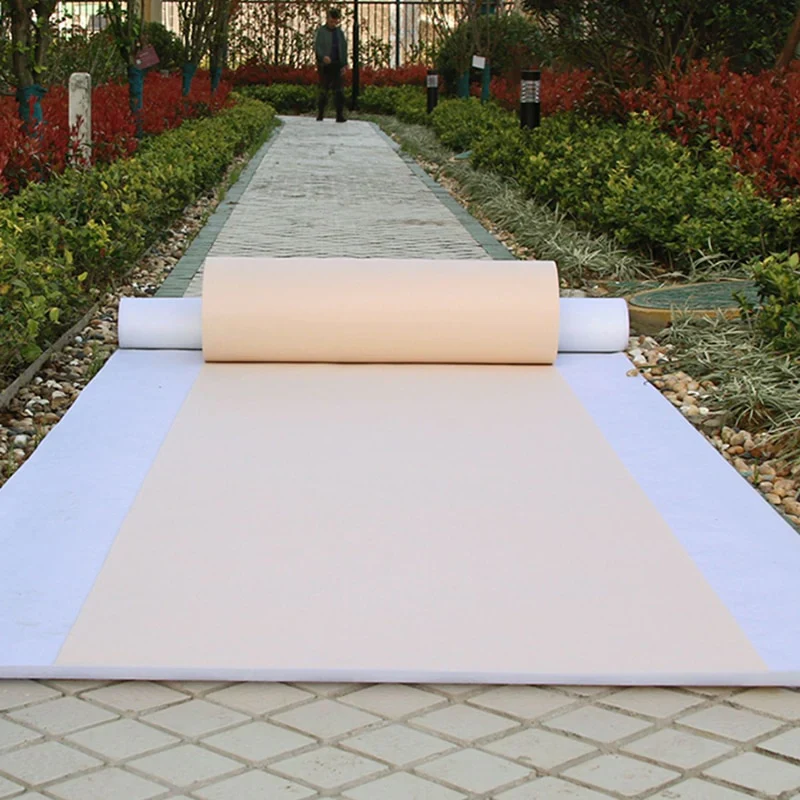HULIANFU Non-slip Wedding Aisle Runner Champagne White Wedding Carpet Party Event Floor Rugs Indoor Outdoor Wedding Carpet Aisle Runner - Deanwangkt