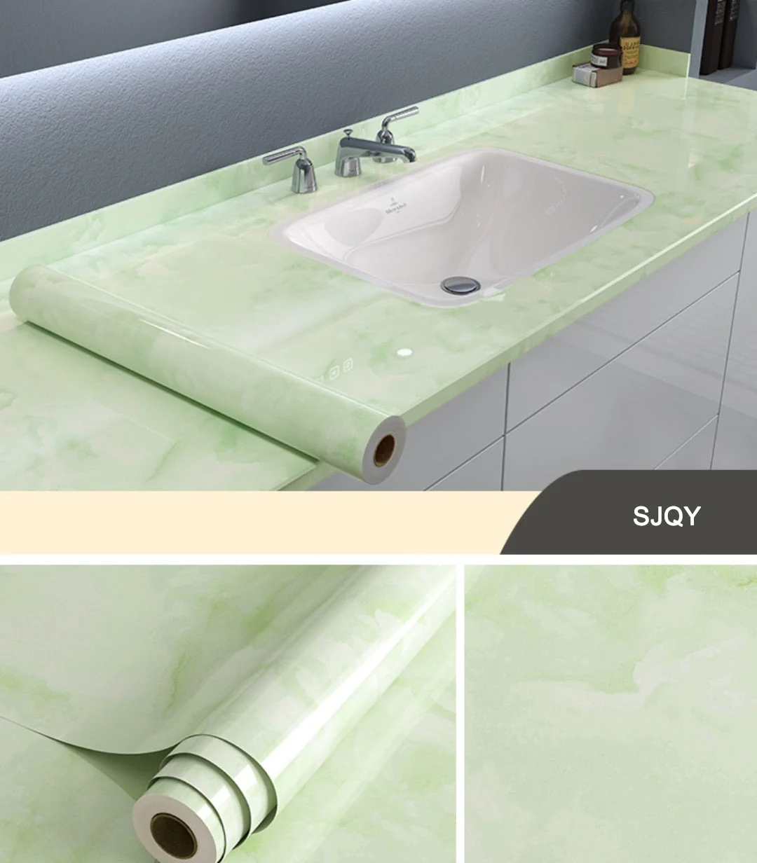 HULIANFU 2026  Kitchen Oil-proof Transparent Film Thick Self Adhesive Waterproof Countertop Furniture Marble Wallpaper Bathroom Decor Stickers - Deanwangkt