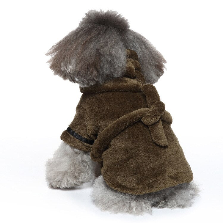 HULIANFU Pet Bathrob Dog Pajamas Sleeping Clothes Soft Pet Bath Drying Towel Clothes winter Warm pajamas for Puppy Dogs Quick Drying - Deanwangkt