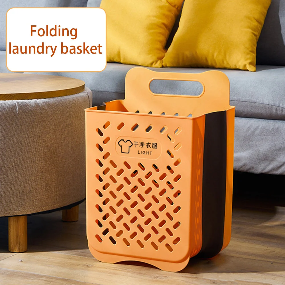 HULIANFU Large Portable Bathroom Folding Dirty Clothes Storage Basket Household Wall Hanging Punch-Free Laundry Basket Put Clothes Bucket - Deanwangkt
