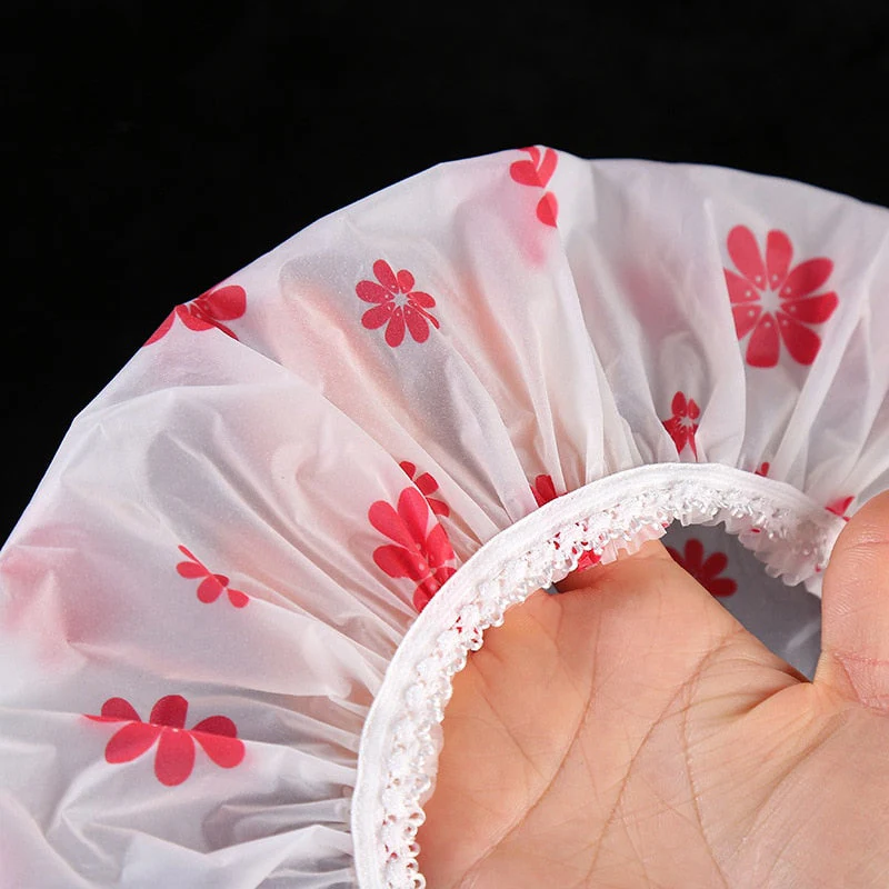 HULIANFU Waterproof Bath Hat Thickened Waterproof And Oil Fume Cap Women Spa Hair Salon Supplies Shower Cap Bathroom Accessories - Deanwangkt