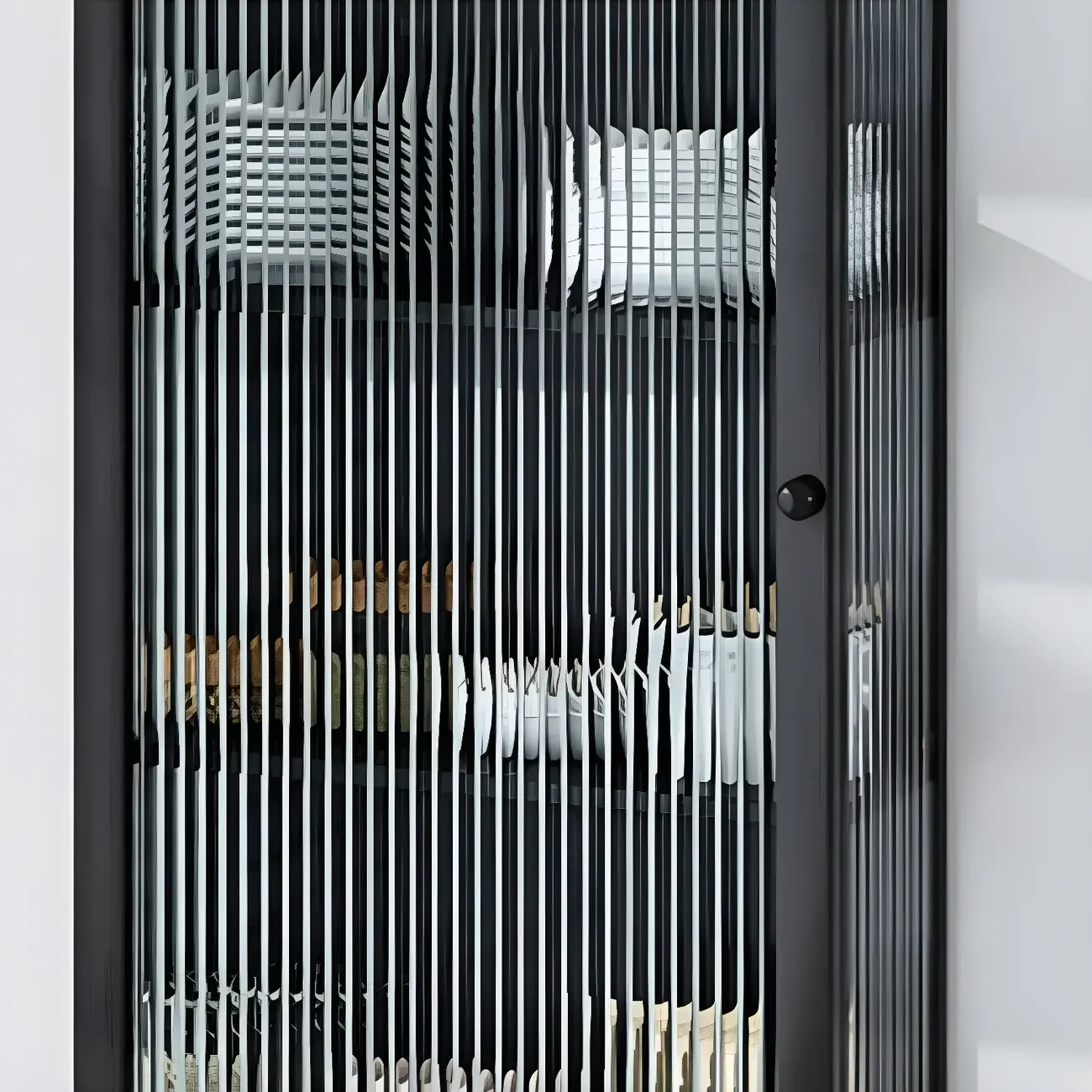 Modern Metal Black Wall-Mounted China Cabinet