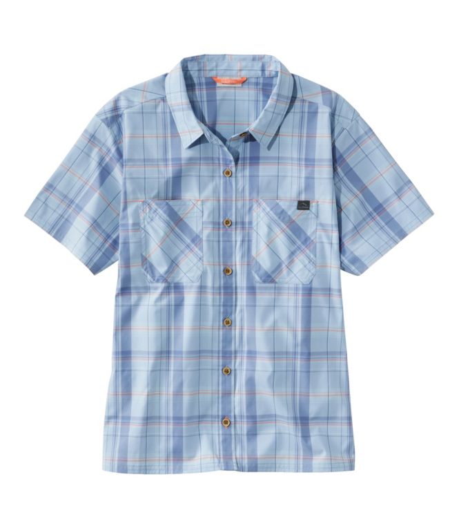 Women's Everyday SunSmart® Woven Shirt, Short-Sleeve Plaid