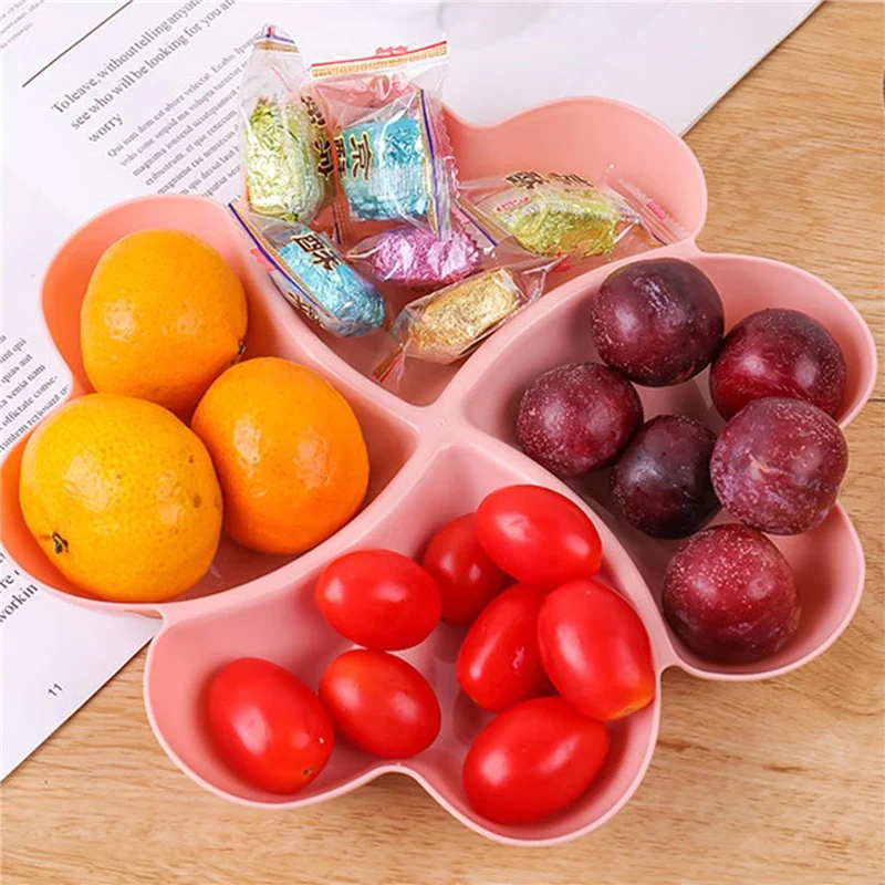 HULIANFU Multi-function Plastic Fruit Plate Dessert Tray Plate Snack Dish 6 Compartments High Quality - Deanwangkt