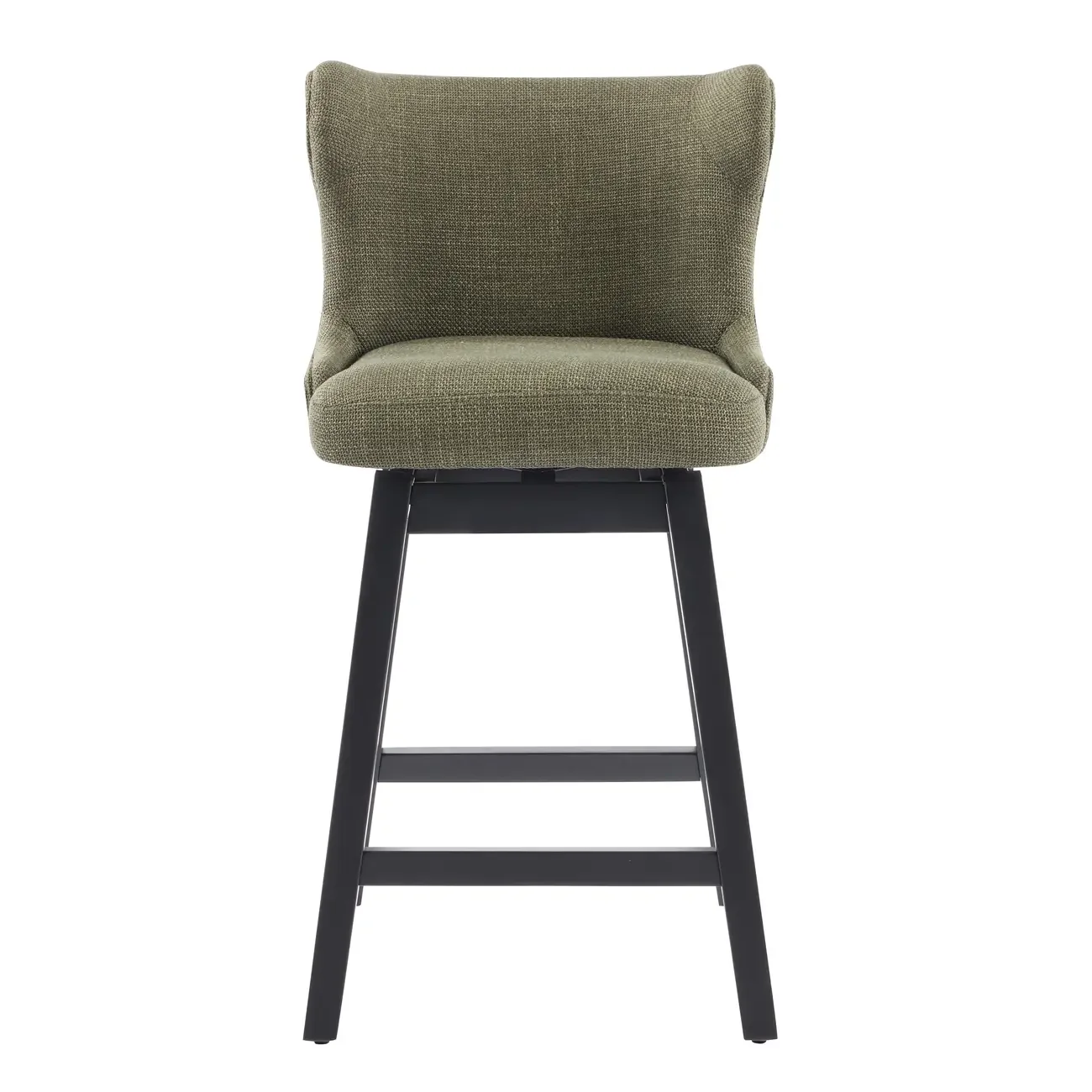 Set Of 2 Bar Height Mid-century Modern Upholstered Bar Stools