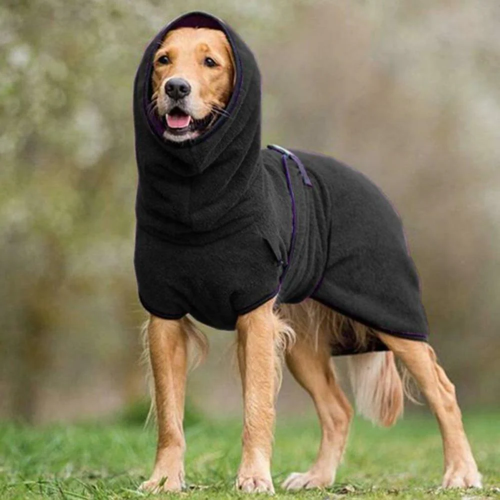 HULIANFU Pet Clothes Dog Towelling Drying Super Absorbent Robe Soft quick drying Polyester Sleepwear Coat Warm Apparel - Deanwangkt