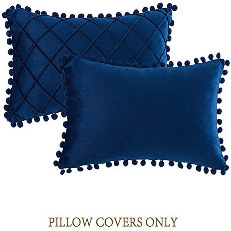 HULIANFU Inyahome Nordic Retro Ear Pillow Living Room Sofa Solid Color Tassel Cushion Without Core Bed Big Pillow Waist Back Office Chair - Deanwangkt