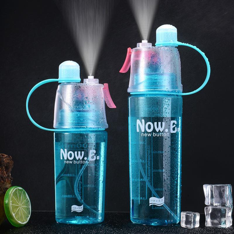 HULIANFU New 400/600Ml 3 Color Solid Plastic Spray Cool Summer Sport Water Bottle Portable Climbing Outdoor Bike Shaker My Water Bottles - Deanwangkt