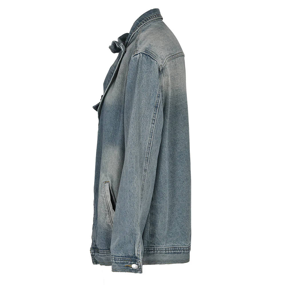hulianfu Denim Glamorous Single Breasted High Split Mini Dress - Deanwangkt