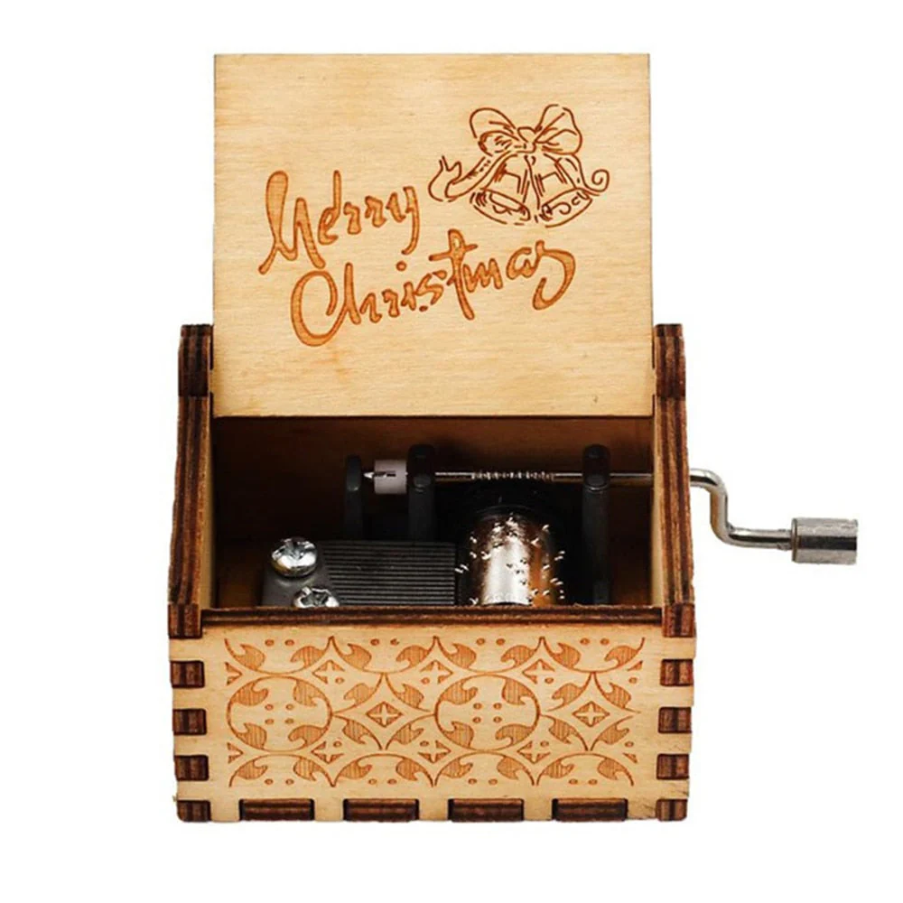 HULIANFU  Wooden Hand Crank Music Box Magic School Game Jurassic Park Godfather Children  Holiday Gift Christmas New Year Gift - Deanwangkt