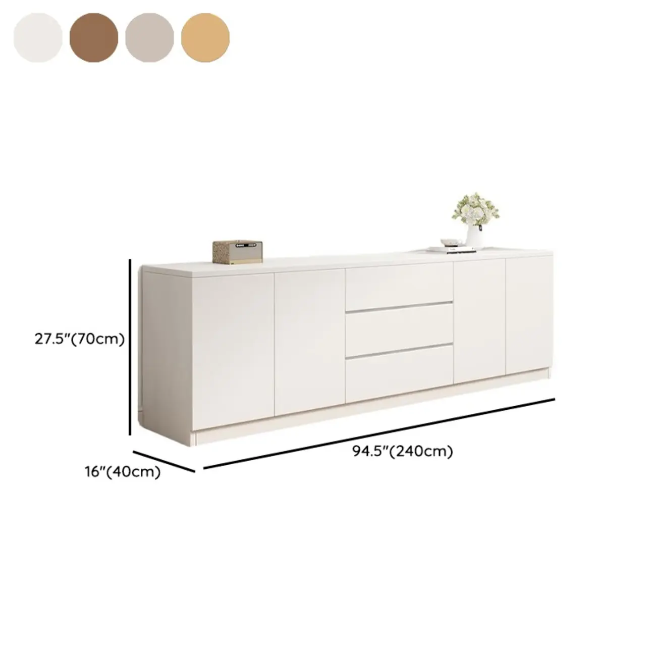 Modern Wooden TV Stand with Shelves and Cabinets