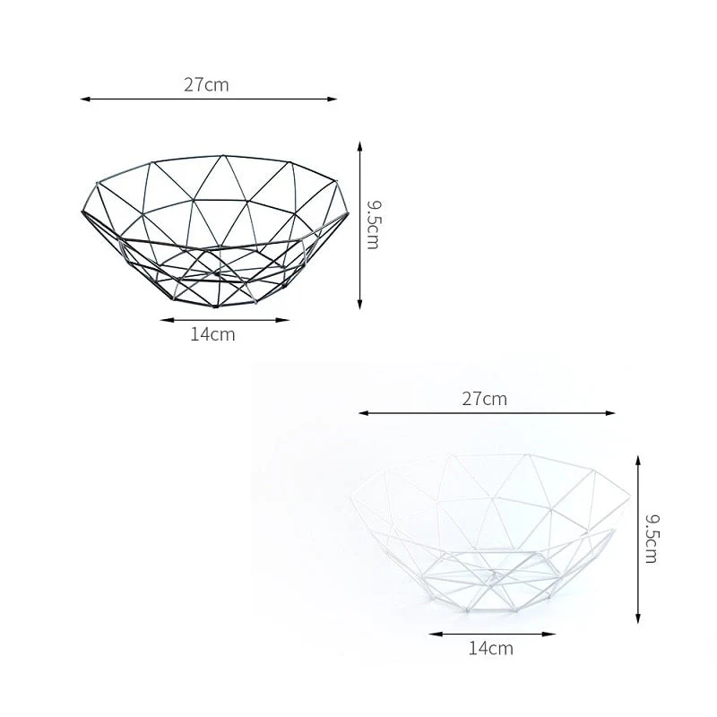 HULIANFU Kitchen Basket Container Bowl Metal Wire Basket Kitchen Drain Rack Fruit Vegetable Storage Holder Snack Tray Storage Bowl - Deanwangkt