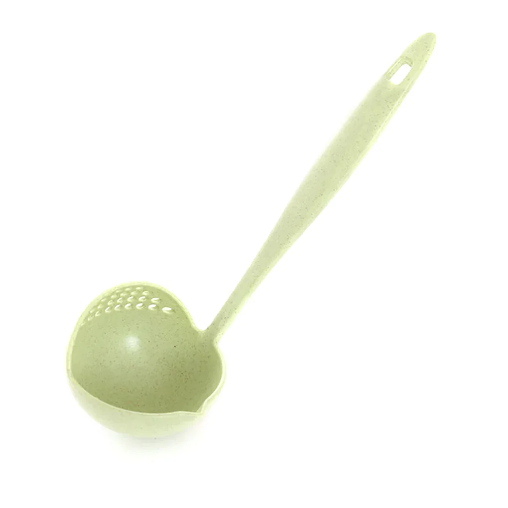 HULIANFU New Soup Spoon Long Handle Kitchen Strainer Solid Color Cooking Colander Kitchen Scoop Plastic Tableware Colander Hot - Deanwangkt