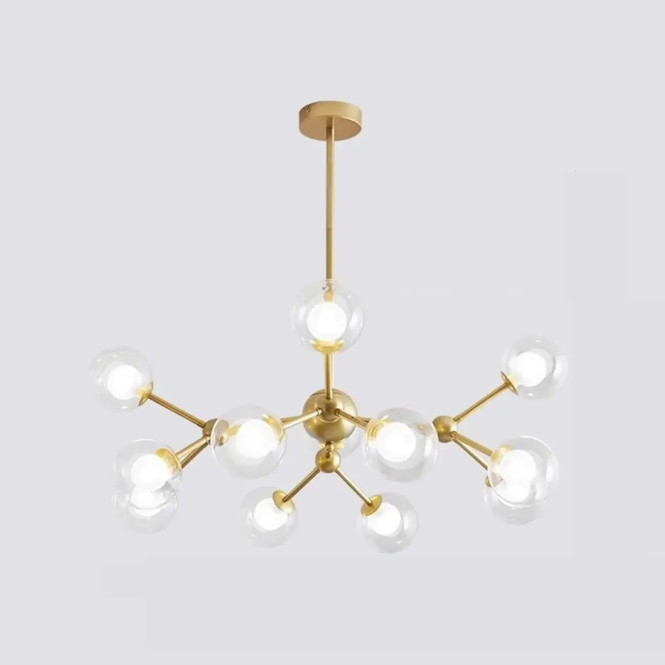 Modern Glass Globes LED Chandelier with Sputnik Design