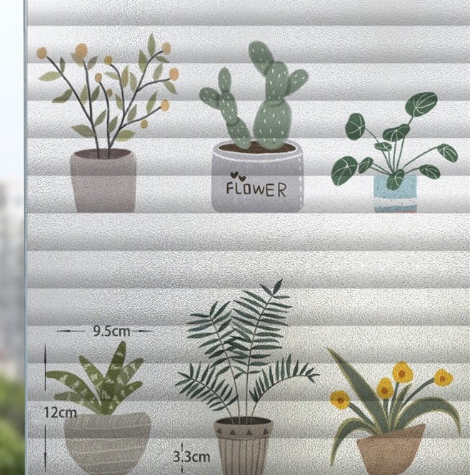 HULIANFU Landscape pastoral pattern window frosted glass sticker opaque toilet anti-lighting bathroom film anti-peep shading window paper - Deanwangkt